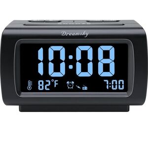 DreamSky Black Digital Alarm Clock
